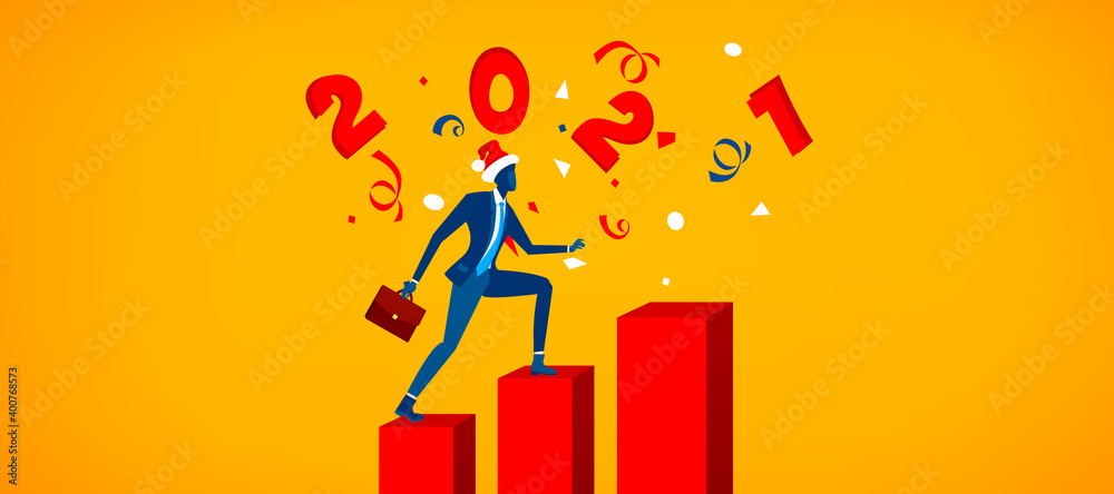 Obraz premium New 2021 growth and development prospects. 3D illustration