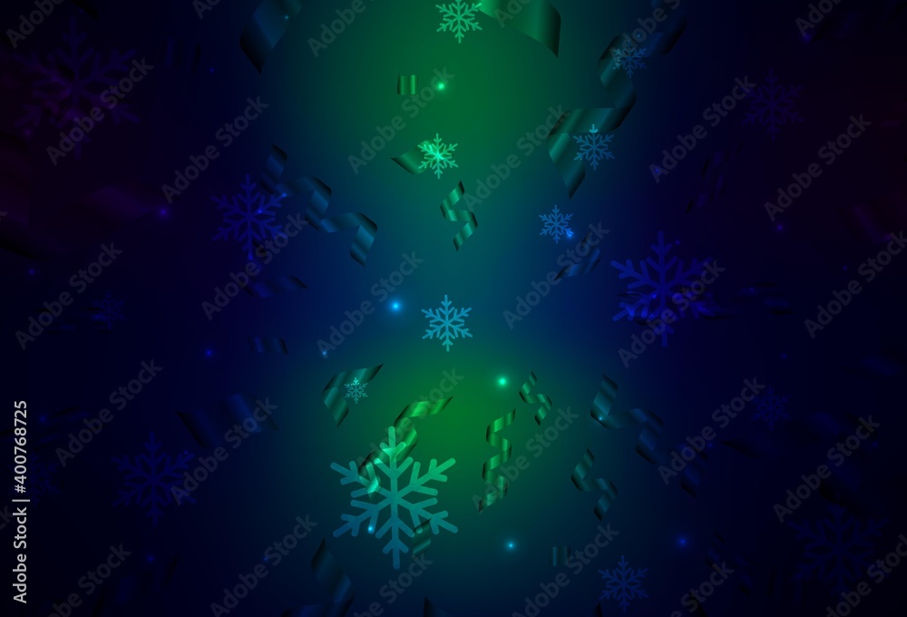 Fototapeta premium Dark Blue, Green vector template in carnival style.