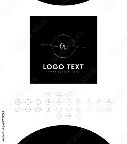 An incredibly distinct, delicate and timeless handwritten letter type A To Z sets logo template, vector logo for business and company identity 