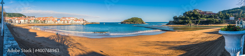 scene of a panoramic view of the town of Lekeitio, Basque Country