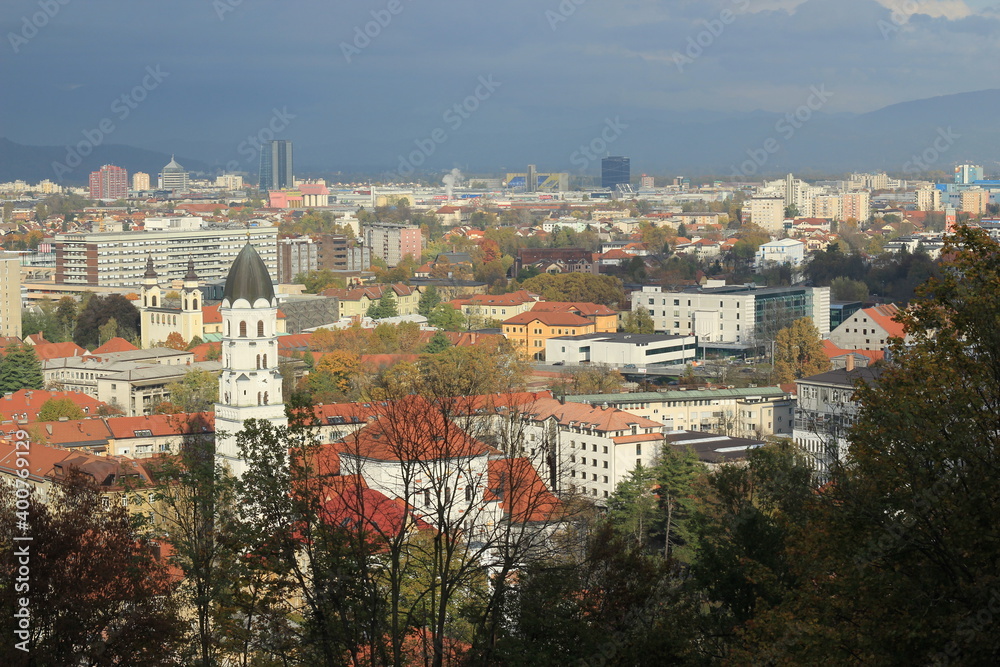 City of Ljubljana, capitol of Slovenia, Europe.