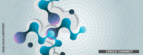 Beautiful structure of DNA molecule. Line art pattern with connect dot line connect for concept design. Vector background