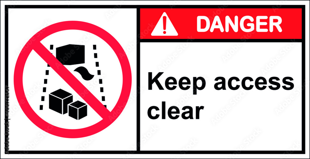 Vector danger keep access clear.Draw from Illustration. Vector danger keep access clear.Draw from Illustration.