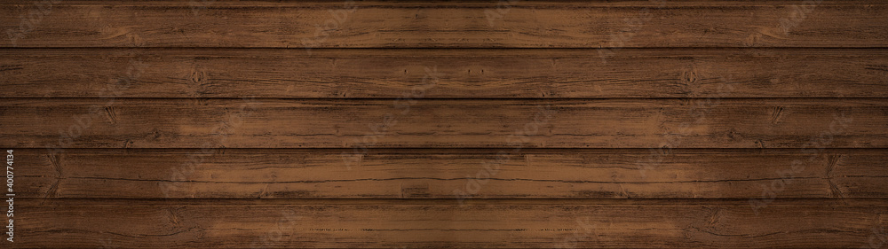 Fototapeta premium old brown rustic dark wooden texture - wood background panorama long banner 