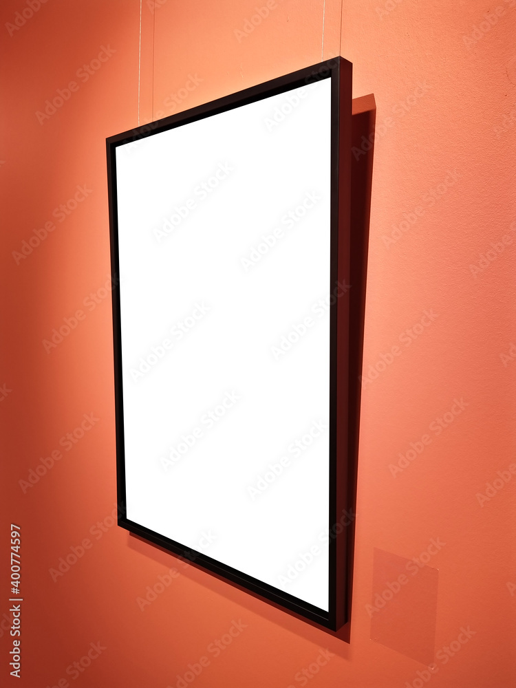 single empty frame at art exhibition single empty frame at art exhibition