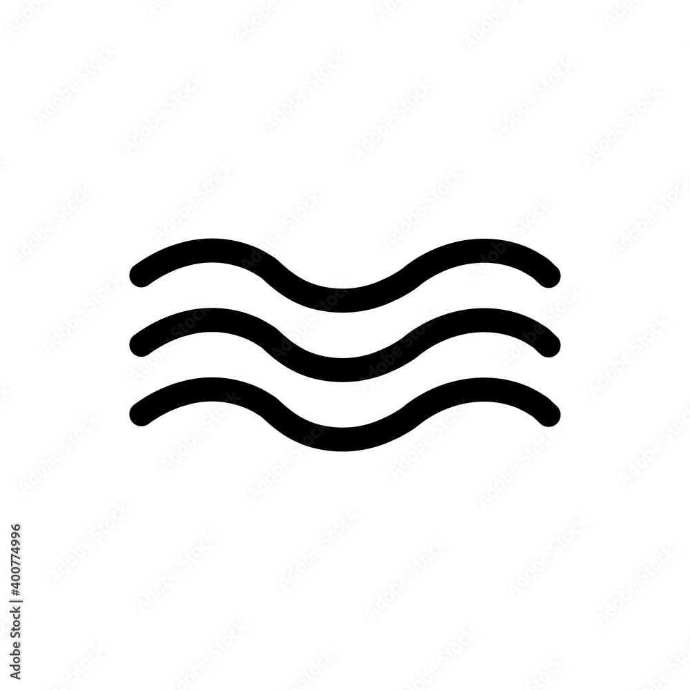 Waves outline icon. Symbol, logo illustration for mobile concept and web design. Waves outline icon. Symbol, logo illustration for mobile concept and web design.