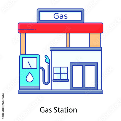 
Gas station flat icon, service station
