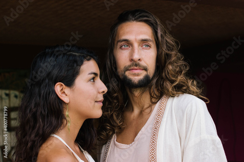 International american mexican couple with beautiful different appearances 