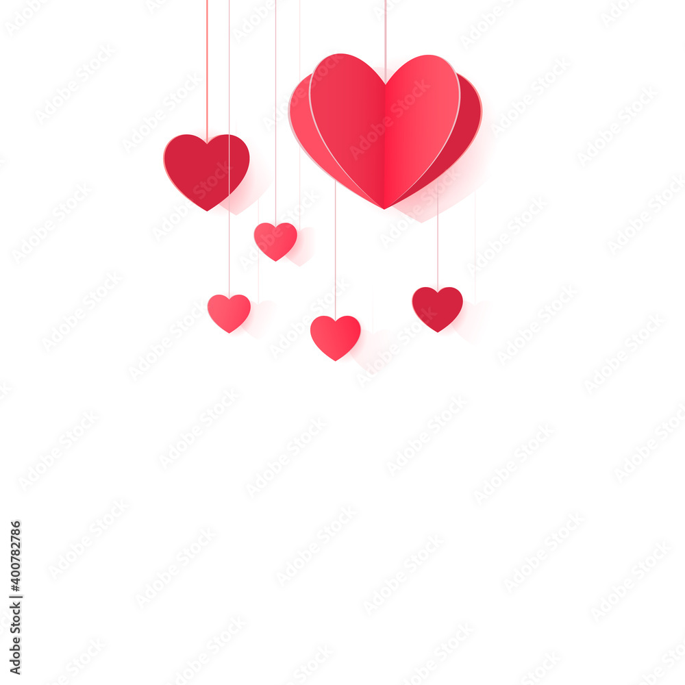 Hanging origami hearts for design and decor. Hanging origami hearts for design and decor.
