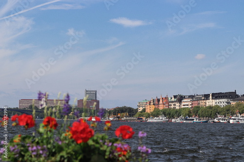 View over stockholm on lake on holiday. Travelling with cruise ship in summer © Mona