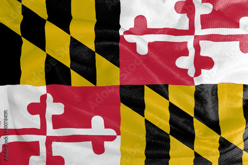 Quadro su tela The Maryland flag is a flag that consists of the banner of George Calvert, baron of Baltimore and father of the founder of Maryland, Cecil Calvert