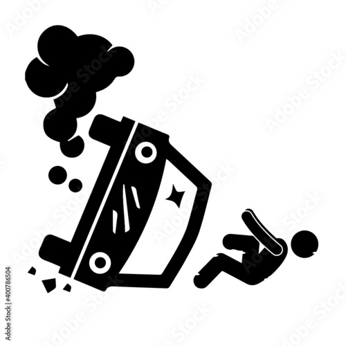 Auto accident icon vector