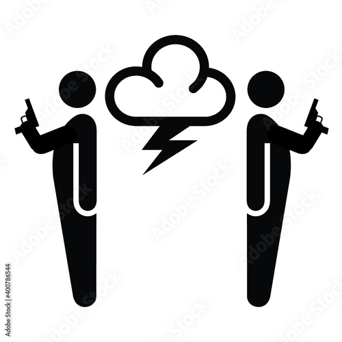 People with gun silhouettes
