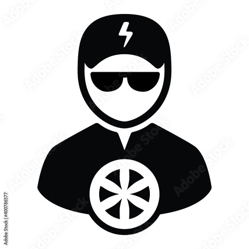 Mechanic icon. Mechanic on duty. photo