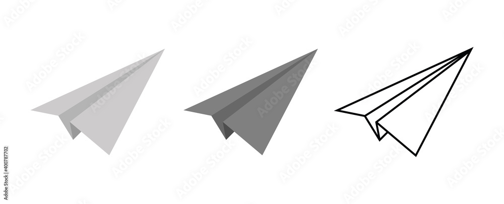 Vector paper airplane icons set. Origami paper airplane. Vector illustration isolated on white background Vector paper airplane icons set. Origami paper airplane. Vector illustration isolated on white background