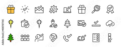 A simple set of claim related vector ICON lines. Contains icons such as file uploaded, received document, read message, receive call and more. Editable Bar. 48x48 Pixel Perfect