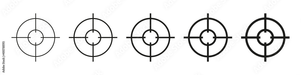 Set aim icon in trendy flat style isolated on white background. Set aim icon in trendy flat style isolated on white background.