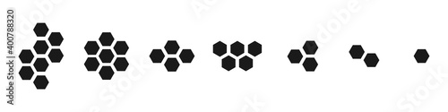 Honeycomb set vector illustration isolated on the white background.