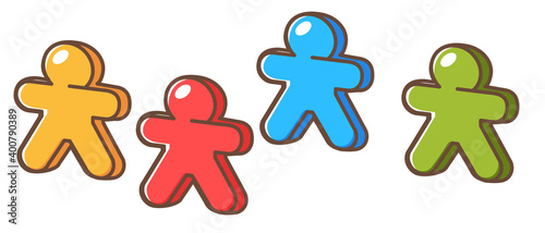 Board game figurines in shape of humans vector