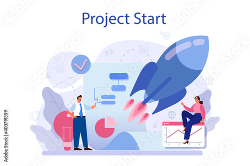 Project start concept. Start up business development idea.