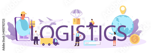 Logistics typographic header. B2B idea, global logistic distribution