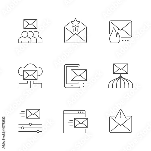 Set line icons of email marketing