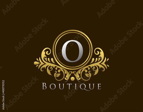 Luxury Boutique Letter O Logo. Vintage Golden Badge Design Vector.
