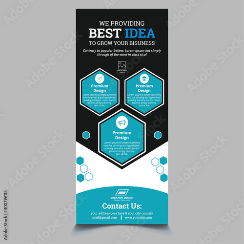 DL Flyer Template | Creative Modern Corporate DL Flyer Design with 3 calour	
 photo