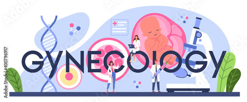 Gynecology typographic header. Women health doctor, IVF specialist