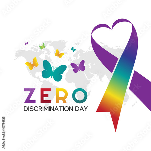 vector graphic of zero discrimination day good for zero discrimination day celebration. flat design. flyer design.flat illustration.