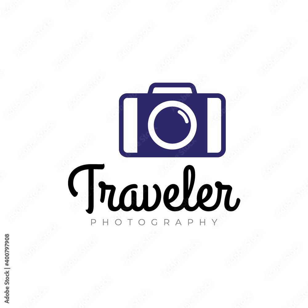 Traveler Photography Logo Design Vector