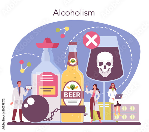 Narcologist concept. Professional medical specialist. alcoholic addiction.