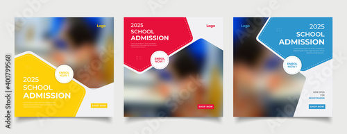 School education admission social media post and web banner template