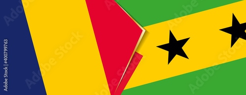 Chad and Sao Tome and Principe flags  two vector flags.