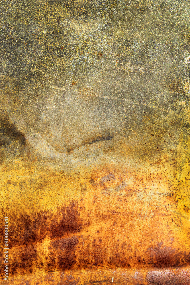 Panoramic grunge rusted metal texture, rust and oxidized metal background. Vertical