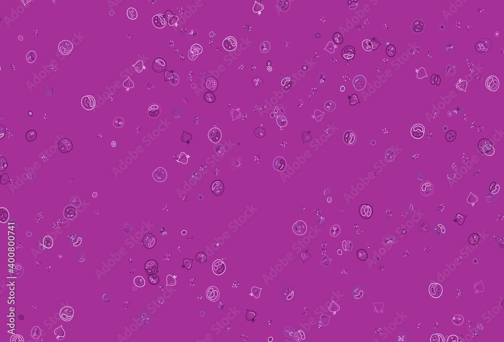 Light Purple, Pink vector pattern with fresh ingredients. Light Purple, Pink vector pattern with fresh ingredients.