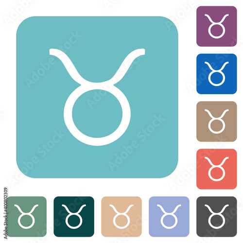 Taurus zodiac symbol rounded square flat icons