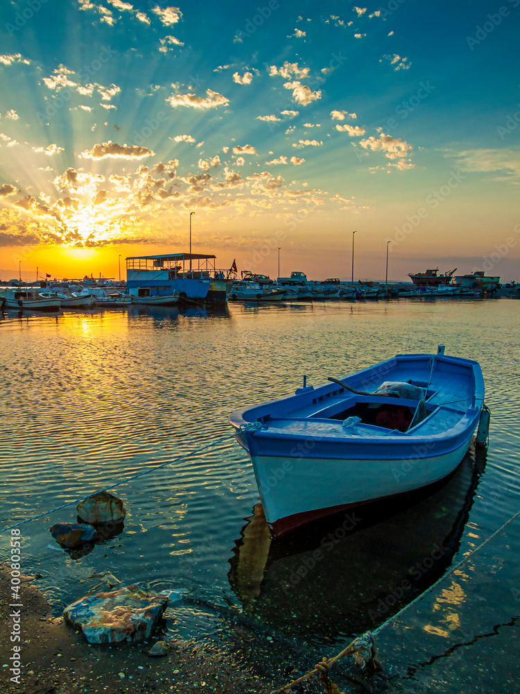 Fishing boats in Inciralti District of Izmir City