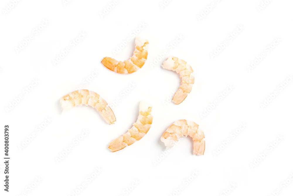 Raw shrimp. Prawns isolated on white background. Raw shrimp. Prawns isolated on white background.