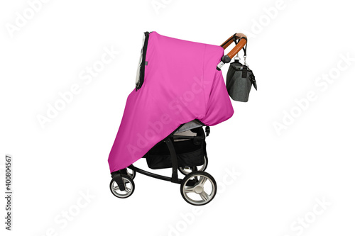 Baby stroller isolated on white background