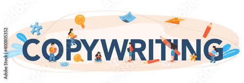 Copywriting typographic header. Idea of writing texts, creativity and promotion.