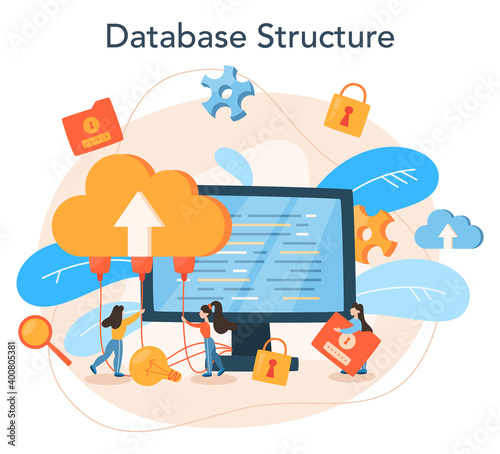 Data base administrator concept. IT professional specialist