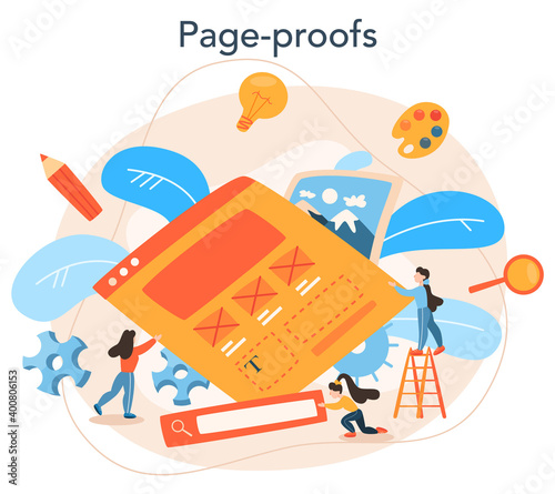 Layout designer concept. Web development, mobile app
