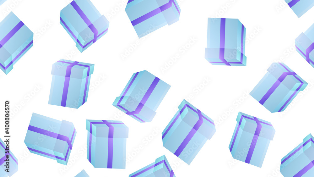 Endless seamless pattern of beautiful festive love joyful gift boxes on a white background. illustration Endless seamless pattern of beautiful festive love joyful gift boxes on a white background. illustration