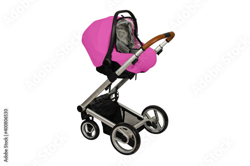 Baby stroller isolated on white background