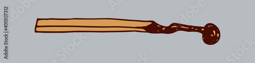 Hand drawn doodle matches. Burnt wooden stick. Simple vector illustration.