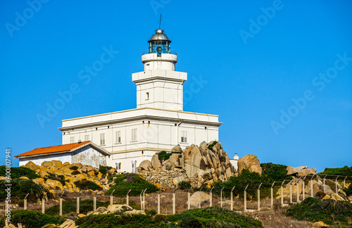 lighthouse in the north of sardegna - capo testa