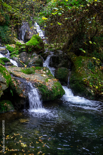 Fototapeta Naklejka Na Ścianę i Meble -  wonderful waterfalls of the cypress forest of fontegreca