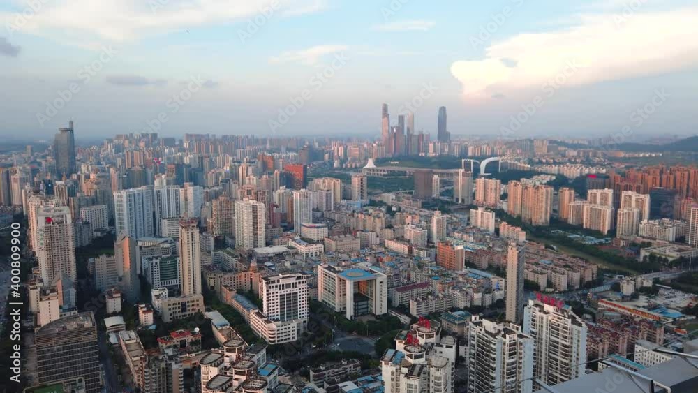 Aerial skyline view of Nanning, the capital city of Guangxi province in China