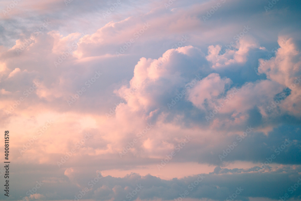 Beautiful pink sunset in the sky with clouds Beautiful pink sunset in the sky with clouds